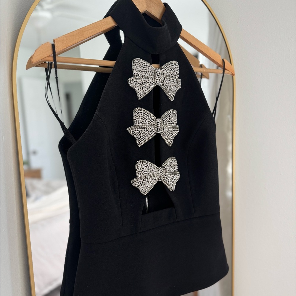 Rebecca Vallance Rhinestone Bow Blouse